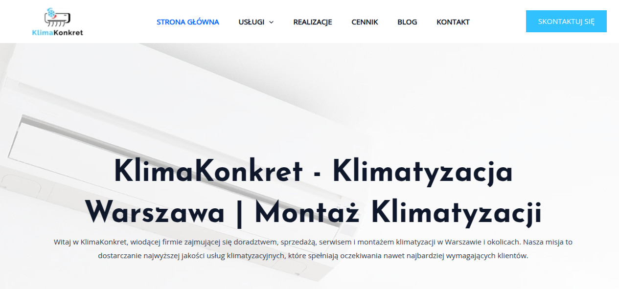 KlimaKonkret – Klimatyzacja Warszawa | Montaż Klimatyzacji